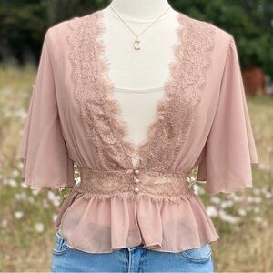 Forever 21 Sheer White Lace Cardigan